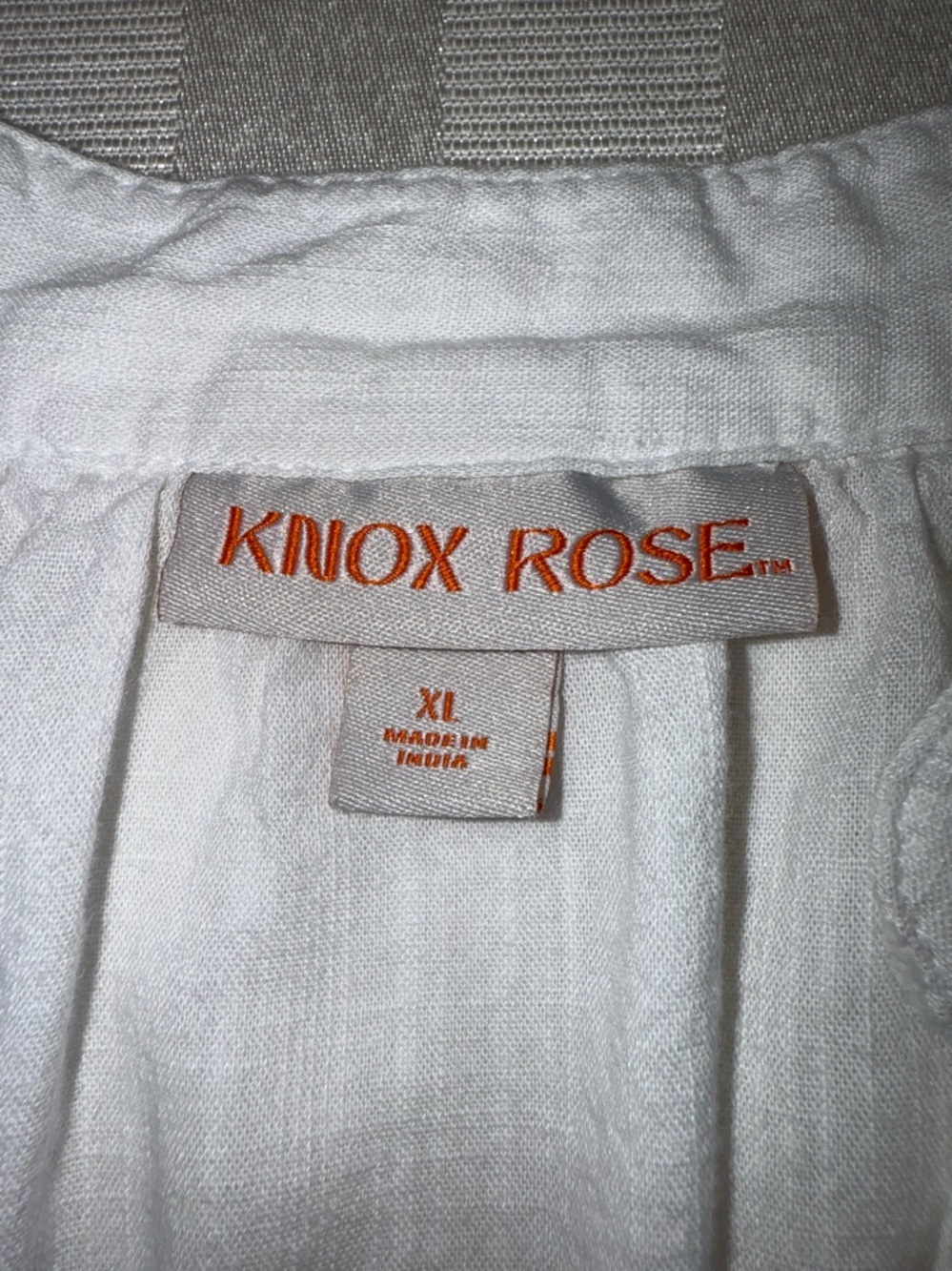 Knox Rose White Embroidered Eyelet Yoke Boho Peasant Blouse XL - Picture 3 of 9